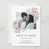 Dusty Roses Midzomer Floral Save the Date (Voorkant)