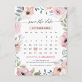 Dusty Roses Midzomer Floral Save the Date Aankondigingskaart (Voorkant)