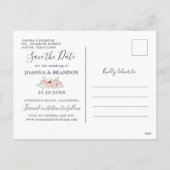 Dusty Roses Midzomer Floral Save the Date Feestdagenkaart (Achterkant)