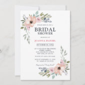 Dusty Roses Midzomer Floral Vrijgezellenfeest Kaart (Voorkant)