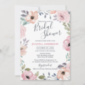 Dusty Roses Midzomer Floral Vrijgezellenfeest Kaart (Voorkant)