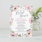 Dusty Roses Midzomer Floral Vrijgezellenfeest Kaart (Staand voorkant)