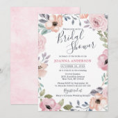 Dusty Roses Midzomer Floral Vrijgezellenfeest Kaart (Voorkant / Achterkant)