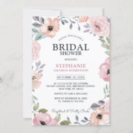 Dusty Roses Midzomer Floral Vrijgezellenfeest Kaart