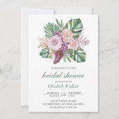 Dusty Roses Tropical Monstera Vrijgezellenfeest Kaart (Voorkant)