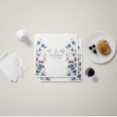 Dusty Royal Blue Paarse Bloom Wedding Servet