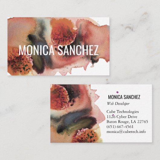 Dusty roze abstract modern visitekaartje (Voorkant / Achterkant)