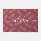 Dusty Roze Aloha Script Ananas Patroon Eenvoudig Deurmat (Voorkant)