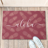 Dusty Roze Aloha Script Ananas Patroon Eenvoudig Deurmat