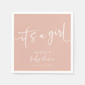 Dusty roze Baby shower papier servetten modern mei (Voorkant)