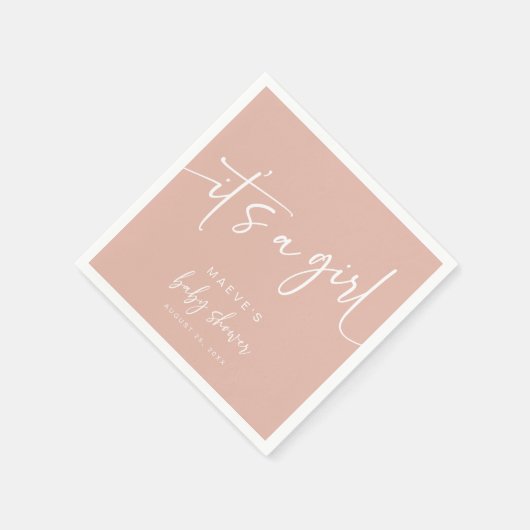 Dusty roze Baby shower papier servetten modern mei (Hoek)