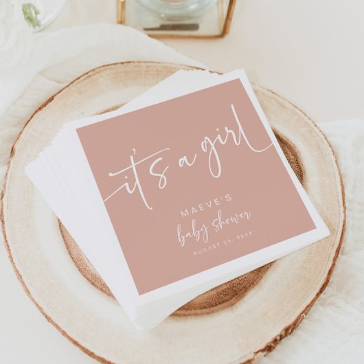 Dusty roze Baby shower papier servetten modern mei