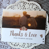 Dusty roze beige Rozen botanische bruiloft dank u Kaart