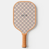 Dusty Roze Blauw Plaids Custom Initialen Pickleball Paddle (Achterkant)