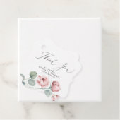 Dusty roze bloemen elegante bruiloft dank u bedankjes labels (In situ)