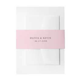 Dusty Roze Blush Bruiloft Uitnodiging Belly Band Uitnodigingen Wikkel