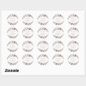Dusty roze boho floral rustige bruiloft ronde sticker (Vel)