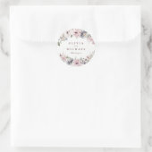 Dusty roze boho floral rustige bruiloft ronde sticker (Tas)