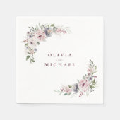 Dusty roze boho floral rustige bruiloft servet (Voorkant)