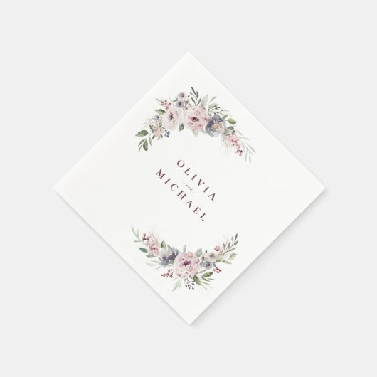 Dusty roze boho floral rustige bruiloft servet (Hoek)