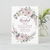 Dusty roze boho floral vrijgezellenfeest kaart (Staand voorkant)