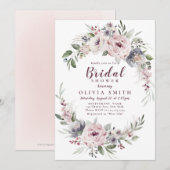 Dusty roze boho floral vrijgezellenfeest kaart (Voorkant / Achterkant)