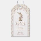 Dusty Roze  Bunny Verjaardag Meisje Dank je Cadeaulabel (Voorkant)