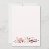 Dusty roze Champagne Floral Wedding Invitation Kaart (Achterkant)