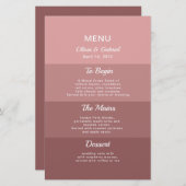 Dusty roze, donkerbruin, stijlvol, elegant trouwme (Voorkant / Achterkant)