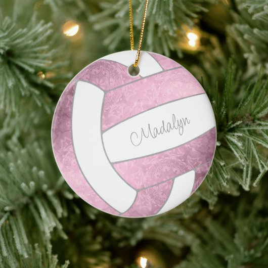 dusty roze douanenaam keepomwille volleybal keramisch ornament (Boom)