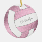 dusty roze douanenaam keepomwille volleybal keramisch ornament (Voorkant)