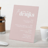 Dusty Roze Drink Menu Bruiloft Bar Reclamebord Met Voetstuk (Insitu)