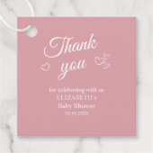 Dusty Roze Eenvoudig Baby shower Bedankt Favoriet  Bedankjes Labels (Voorkant)