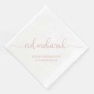 Dusty Roze Eid Mubarak Kalligrafie Aangepast Servet