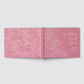 Dusty roze elegante bloemenbruiloft gastenboek (Volledig)