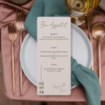 Dusty Roze en blauw Liefdesbrief Bruiloft menu<br><div class="desc">Dompel jezelf onder in een culinair liefdesverhaal met onze betoverende Love Letter Wedding Menu. Gemaakt met passie en geïnspireerd door de tijdloze elegantie van zwart en wit, belooft dit menu een feest te zijn voor de zintuigen, en zet het podium voor een onvergetelijke bruiloft. A Love Letter to Your Palate:...</div>