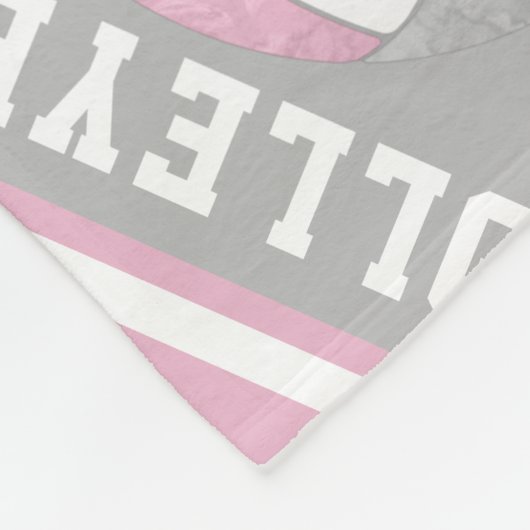 dusty roze grijs Ik hou van volleybalsportpatroon Fleece Deken (Hoek)