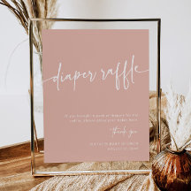 Dusty Roze Luier Raffle Teken Meisje Modern Minima