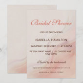 Dusty Roze Marmeren Script Kalligrafie Vrijgezelle Kaart (Voorkant / Achterkant)