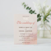 Dusty Roze Marmeren Script Kalligrafie Witte Tak Uitnodiging Briefkaart (Staand voorkant)