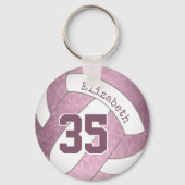 dusty roze mauve personalized girly volleyball sleutelhanger (Voorkant)