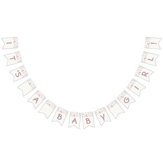 Dusty Roze Meisje Baby shower bunting banner (Alle)