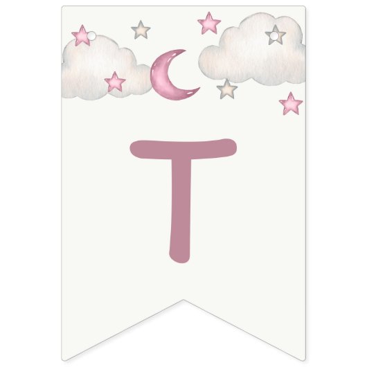 Dusty Roze Meisje Baby shower bunting banner (Tweede vlag)