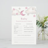 Dusty Roze Meisje Baby shower Voorspellingen & Adv (Staand voorkant)