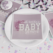 Dusty roze meisje ballon boog Baby shower servette Servet