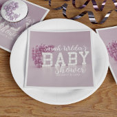 Dusty roze meisje ballon boog Baby shower servette Servet
