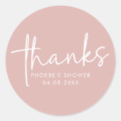 Dusty Roze Minimalistisch Vrijgezellenfeest Favor Ronde Sticker (Voorkant)
