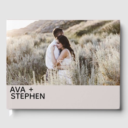 Dusty Roze minimalistische Foto Trouwen Gastboek Gastenboek (Voorkant)