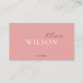 Dusty Roze Moderne Elegante Typografie Professiona Visitekaartje (Voorkant)