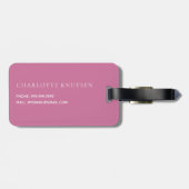 Dusty roze, monogrammen bagagelabel (Achterkant horizontaal)